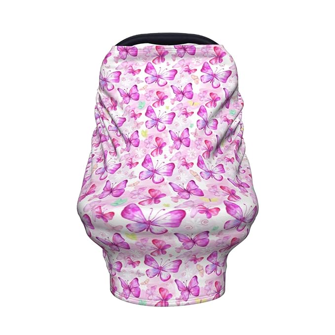Butterfly Baby Car Seat Covers Canopy Covers Baby Multi-Use Car Seat Canopy Carrier Cover, Breathable Breastfeeding Cover Boys & Girls