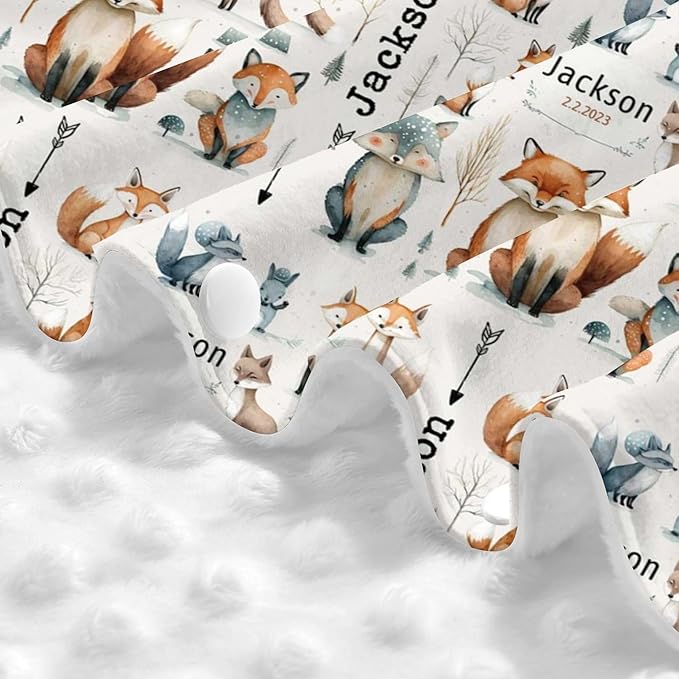 Personalized Winter Carseat Cover for Baby Custom Name Car Seat Canopy for Newborn Baby Boys Girls 2 in 1 Mom Nursing Breastfeeding Covers Woodland Minky Baby Carrier Stroller Covers