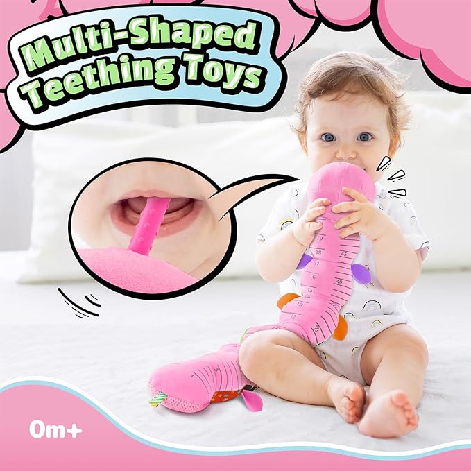 LIGHTDESIRE Baby Toys Musical Caterpillar,Infant Toys Stuffed Animals 3 6 12 Months Sensory Toys with Ruler Design,Crinkle&Ring Bell,Baby Teething Toy Tummy Time Boy Girl Gifts Easter Basket Stuffer