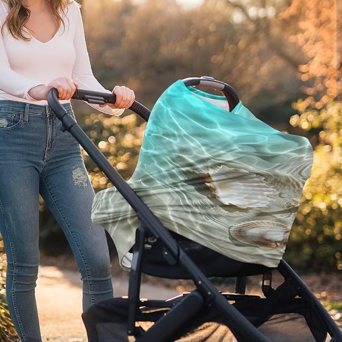Beach Car Seat Cover Baby Privacy Nursing Covers,Breathable Breastfeeding Cover,Multi-use for Mother Nursing Apron Unverisal Fit Car Canopy Covers