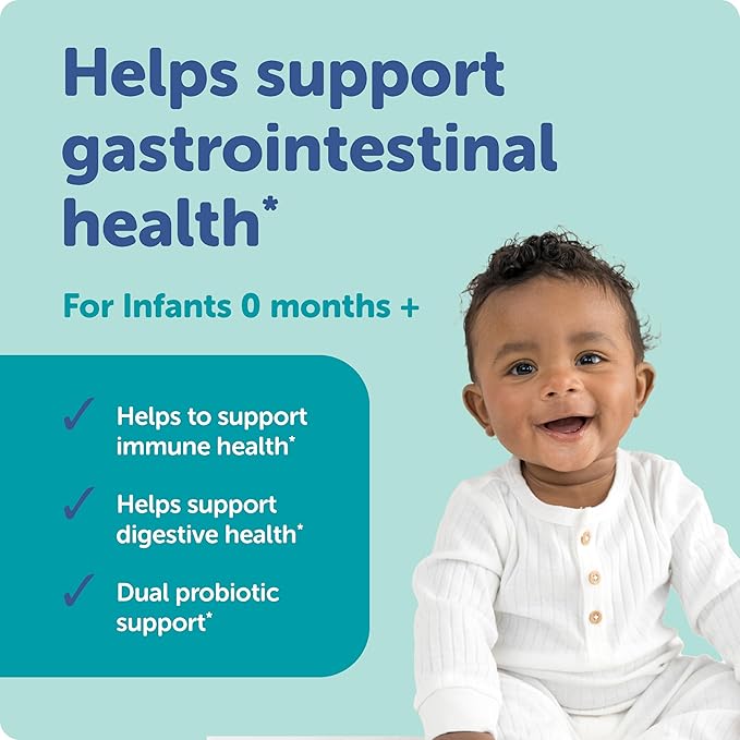 Ddrops Baby Probiotic BB-12 + LGG Dual Support Liquid Drops - 30 Servings -Helps to Support Immune and Digestive Health - No Artificial Preservatives, Flavors or Colors