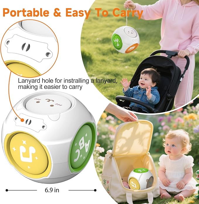 Bilingual Baby Toys Musical Learning Cube Educational Learning Toy for 1 Year Old, Toddler Activity Cube with Music & Lights for 6-9-12-18 Months Babies Infants, First Birthday Gift for Boys Girls