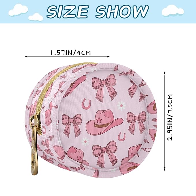 Western Cowboy Bow Pink Print Pacifier Holder Case for Diaper Bag Portable Travel Pacifier Storage Case with Clip Newborn Baby Pouch for Baby Boys Girls Purse Outdoor