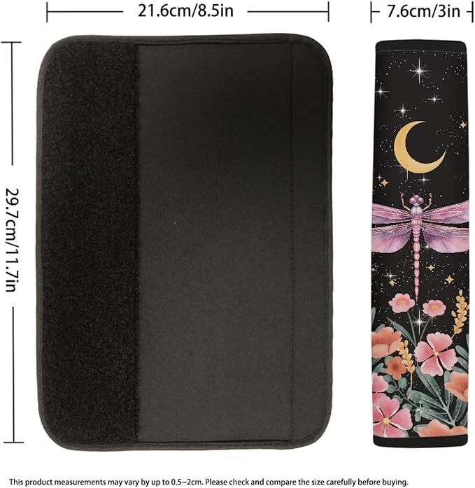 Moon Butterfly Shoulder Pads for Car Seat Straps Car Seat Belt Covers Pack of 4 Auto Seat Shoulder Protector Belt Cover Pad for Women Kids Seatbelt Cushion Car Interior Accessories