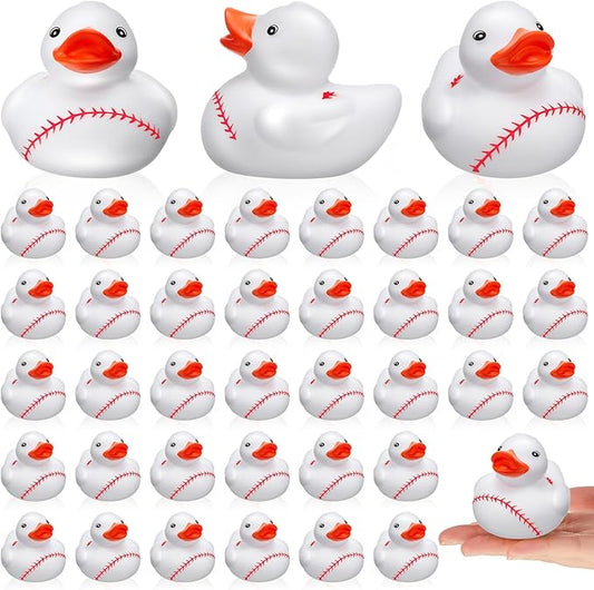 Deekin Rubber Ducks 2 Inch Bulk Sport Party Favors for Team Events Decorations Birthday Party Supplies Club Player Gift(50 Pcs,Baseball)