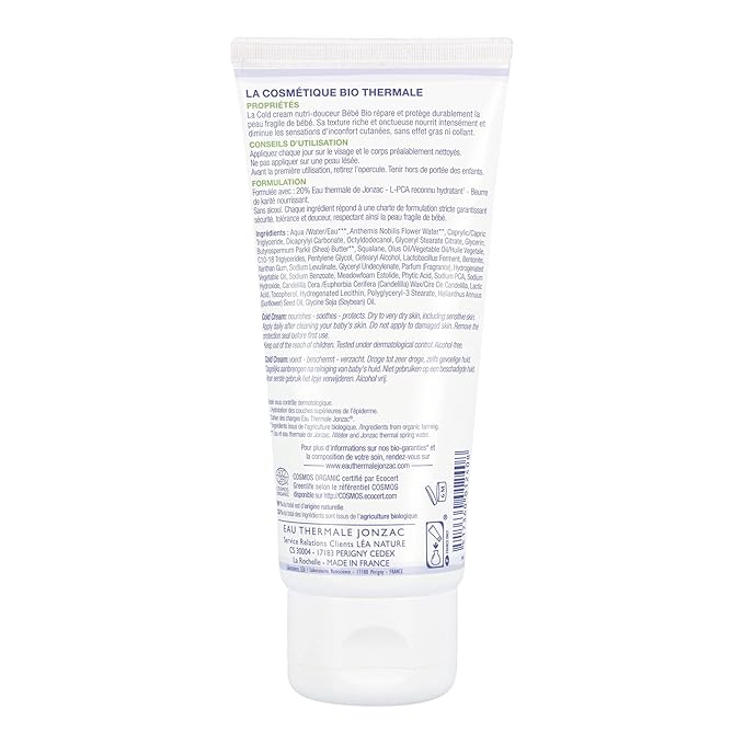 Eau Thermale Jonzac Organic Cosmetic Baby Care Nutri-Gentle Cold Cream, 100 ml