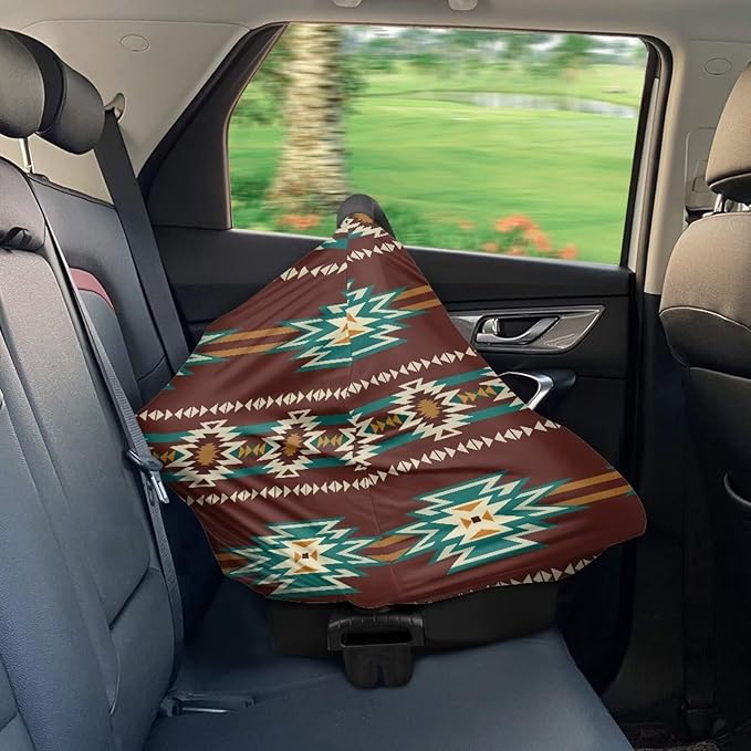 Tribal Southwest Aztec Print Car Seat Covers Baby Multi-use Car Seat Canopy Carrier Cover, Breathable Breastfeeding Cover Baby Stuff Boys & Girls, All-in-1