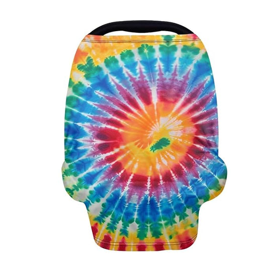 Youngerbaby Tie Dye Nursing Cover for Newborns Breastfeeding Cover Scarf Baby Car Seat Covers Infant Stroller Cover Carseat Canopy for Girls and Boys Full Coverage