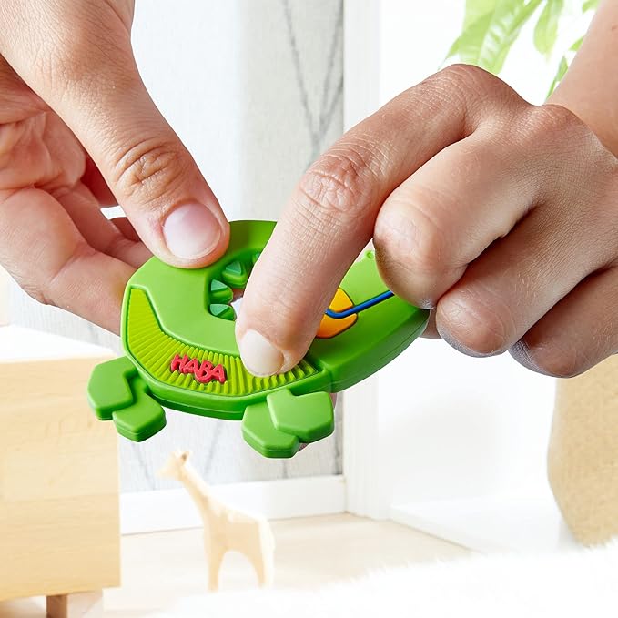 HABA Silicone Teethers for Babies 6-18 Months - Crocodile Design Silicone Teether Ring and Grasping Toy for Safe Sensory Development - Dishwasher Safe Baby Essentials
