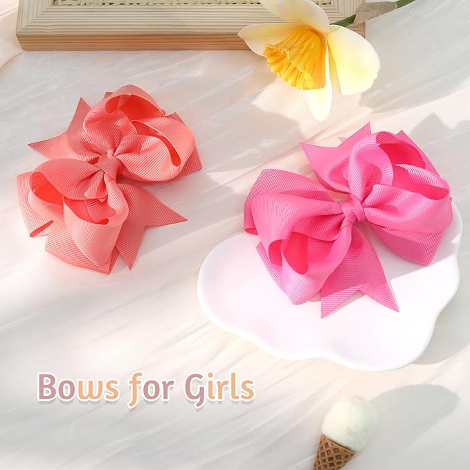 20PCS Oaoleer 4.5inch Layered Grosgrain Ribbon Hair Accessories: Alligator Clips, Barrettes for Baby Girls, Infants, Toddlers, Kids, and Teens (Style-B)