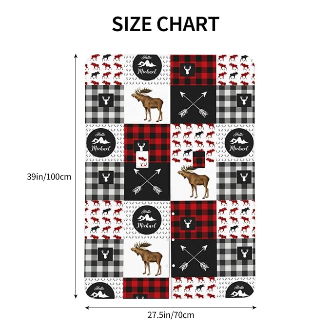 Personalized Moose Deer and Mountain Baby Car Seat Canopy for Babies with Name, Custom Car Seat Covers Boys Girls, Peekaboo Opening Minky Nursing Breastfeeding Cover Infant Canopies for Newborn