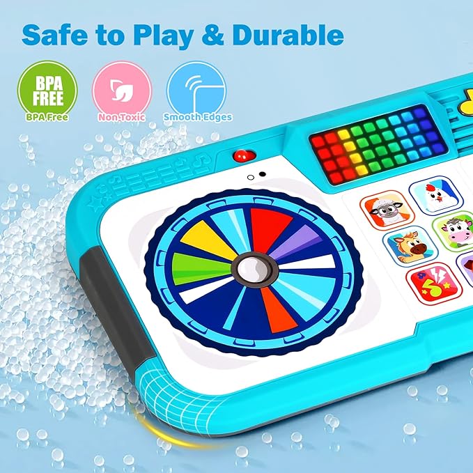 Baby DJ Set, Toddler Musical DJ Table with Lights for 6-12 Months, Preschool Infant Tummy Time Toy, Interactive Early Sensory Development Toy, 1st Christmas Birthday Gifts for Boys Girls Age 1 2 3
