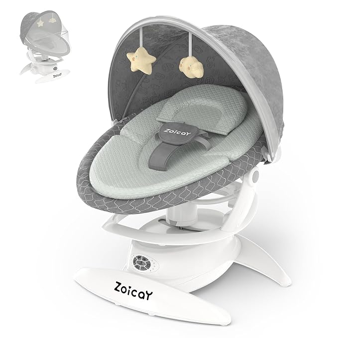 3-in-1 Baby Swing for Infants, Infant Swing with 5 Speeds & 3 Swing Modes, 12 Lullabies, Electric Swing for Baby, Indoor & Outdoor Use, Up to 25 lbs, Gray