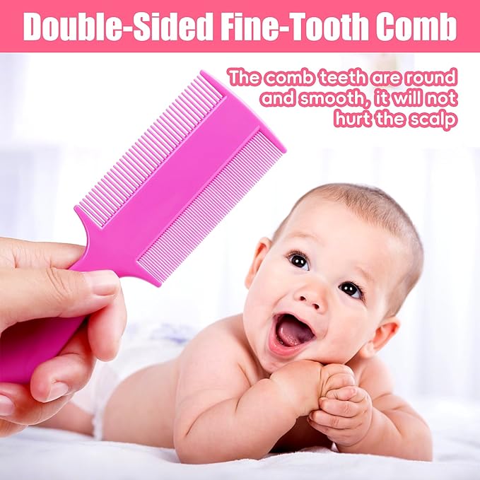 Cradle Cap Brush for Babies, 5Pcs Cradle Cap Treatment Set with Soft Bristle Brushes Silicone Scrubber Long Comb for Newborn Bathing Essentials Baby Brush and Comb Set (Pink)