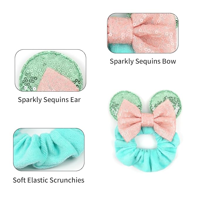 bianbaistar Newborn Bows for Girls Toddler Hair Bows Elastic Adjustable Headband Mouse Ears Yoda Scrunchies Essencial Accessories for Trip Headwear for Women (Yodapinkbow)