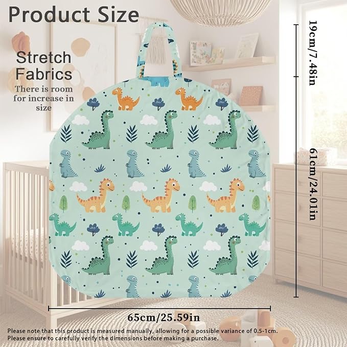 Green Cartoon Dinosaur Baby Lounger Cover Removable Soft Comfortable Slipcover for Infant Lounger Pillow Cover Easy to Use and Dustptoof