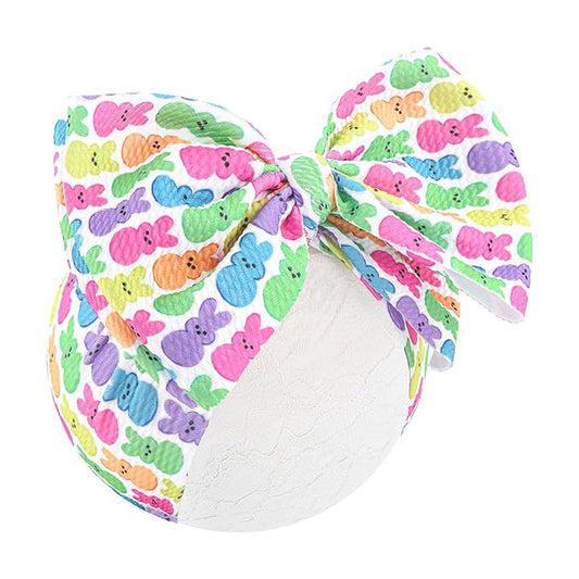 Baby Easter Headband Hair Bows for Girls Bunny Headband 6-12 Months Easter Rabbit Bows for Toddler Girls Hair Accessories Infant Big Bows Hairband