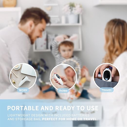@AL21 3-in-1 Baby Thermometer, Ear Thermometer for Adults, Kids, and Baby - Digital Forehead, Ear & Object Fever Thermometer with 32 Memory Recalls, 1s Instant Accuracy, High Temp Beep Alert