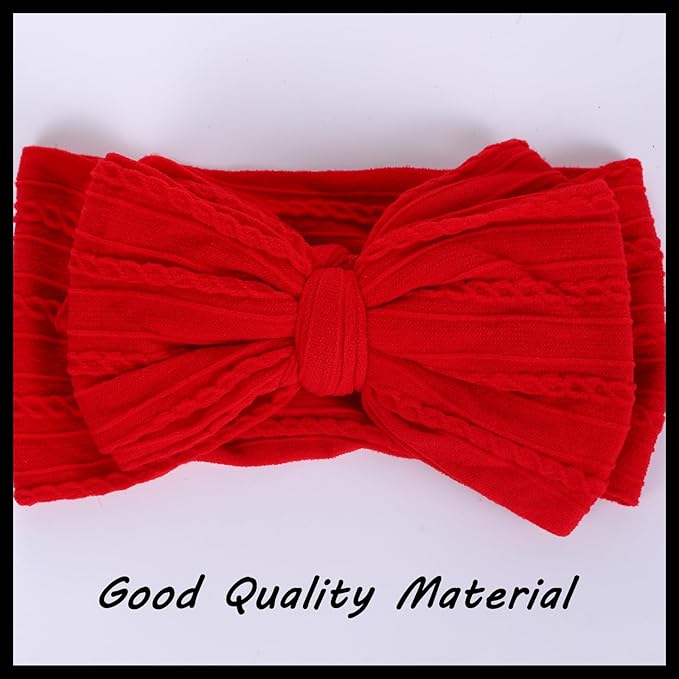 3 Pcs Christmas Baby Bows Headbands Soft Nylon Hairbands Super Elastic Headband Hair Accessories For Baby Girls Infant Toddler Essentials (Red Green White, Mid)