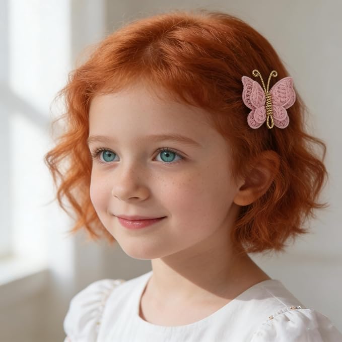 12 Pcs Baby Girl Butterfly Clips Hair Accessories, Hair Bow Clips Barrettes for Infants Toddlers Baby Kids Fine Hair