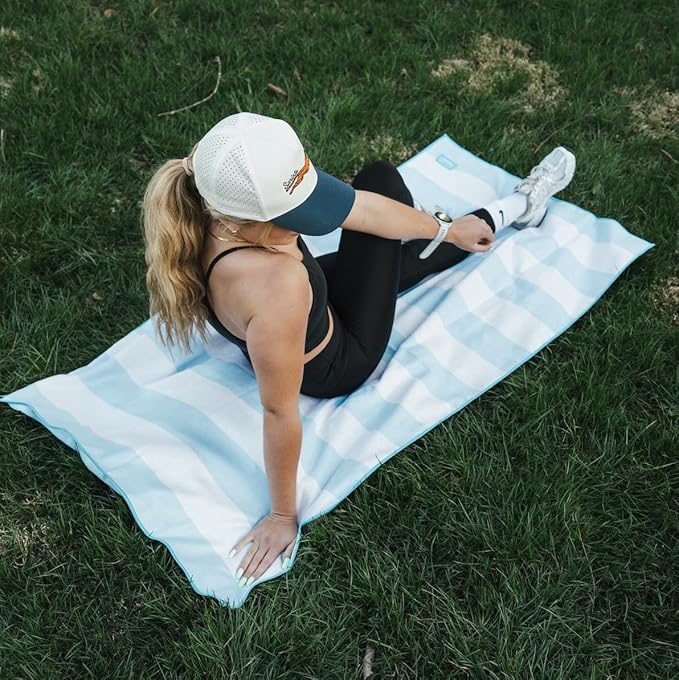 Sprints Athletic Running Towel, Full-Sized, Car Seat Cover - Performance Microfiber (Saltwater Boardwalk)