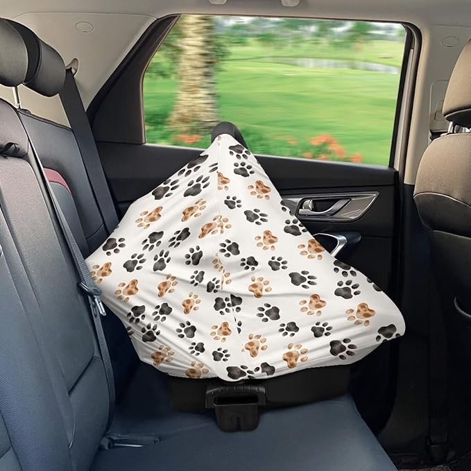 AFPANQZ Dachshund Dog Paw Baby Car Seat Cover Stretchy for Baby Girls Nursing Breastfeeding Covers Shopping Cart High Chair Stroller Covers Infinity Scarf Sunshade Car Seat Canopies