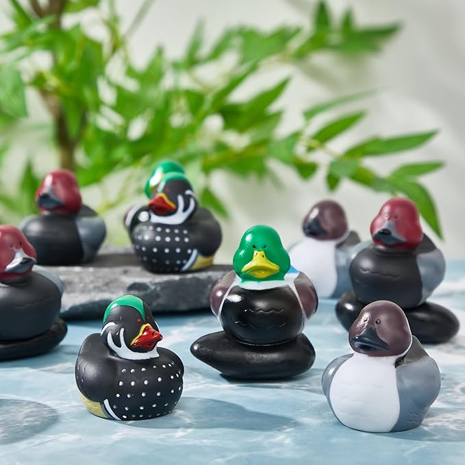 Deekin 50 Pcs Mallard Rubber Ducks 2 Inch Decoy Duck Themed Party Favors Mallard Rubber Ducks for Ducky Hunting Party Cruise Ships for Shower Birthday Gift Activity (Decoy Duck)