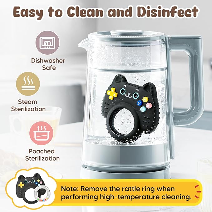 Baby Teething Toys for Babies 3-6 6-12 12-18 Months, BPA-Free Silicone Remote Control Rattle Teether Toys, Baby Chew Toys for Teething Relief & Sucking Needs