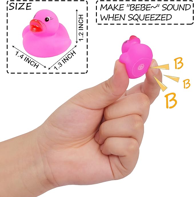 378-Pack Mini Rubber Ducks Set, Mini Colorful Rubber Duckies Bath Toy for Child,Float & Squeak Tiny Ducks Pool Toy Set for Kids Party Favors,Birthday Party Supplies,Prize Rewards