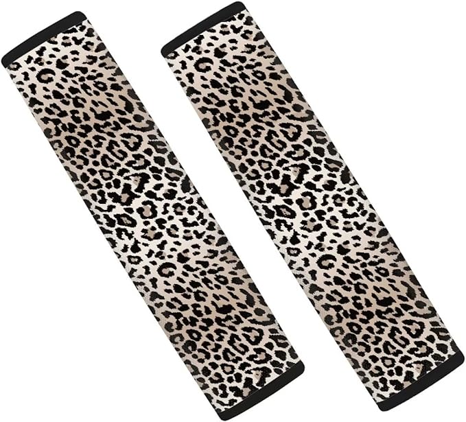 Seat Belt Cover Pad 2 Pack Soft Car Seat Shoulder Strap Pads Seatbelt Strap Cover Leopard Print Car Accessories for Adults Kids Universal Fit