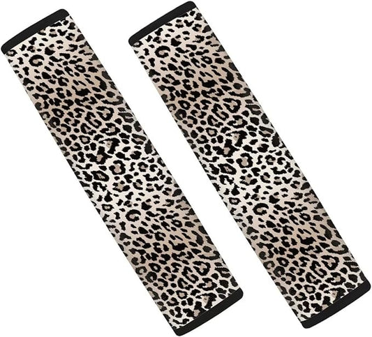 Seat Belt Cover Pad 2 Pack Soft Car Seat Shoulder Strap Pads Seatbelt Strap Cover Leopard Print Car Accessories for Adults Kids Universal Fit