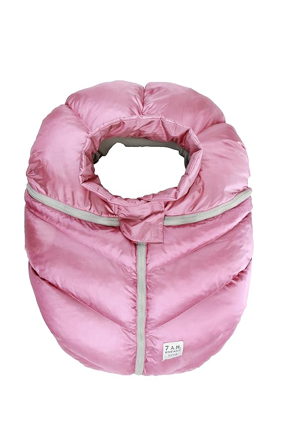 7AM Enfant Car Seat Covers - Cocoon Baby Cover for Boys & Girls, Rain & Snow Repellent, Breathable Windproof, Center Zipper, Universal Fit for Infant Car Seat (0-12M) (Metallic Lilac)