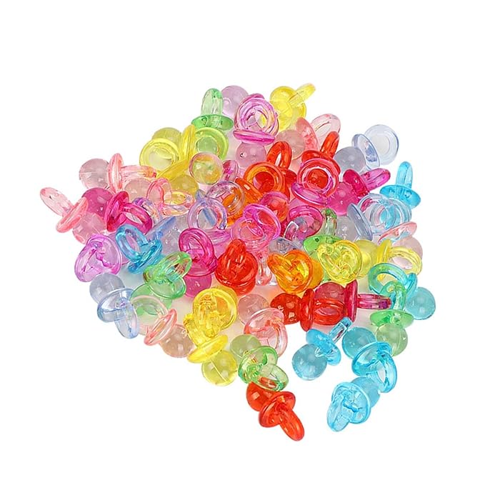 Acrylic Pacifier Decoration Toy Acrylic Pacifier Mini Color Baptism Baby Toys 100pcs Paint Ceramics (#3)