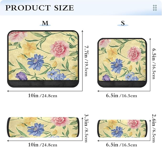 Car Seat Belt Pads Covers 2 Pcs Soft Seat Belt Shoulder Strap Covers Pad for Women Men Kids S Florals Carnation Delphinium Flower Yellow