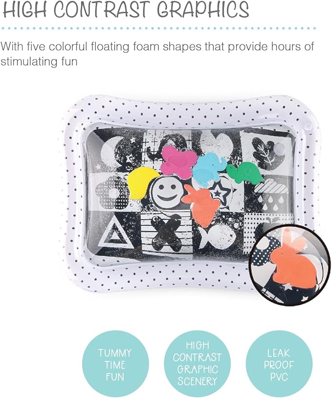 The Peanutshell Tummy Time Water Play Mat for Babies, Girls or Boys - High Contrast Sensory Developmental Toy, Infant Baby Floor Toys Games, Baby Essentials Must Haves - Montessori