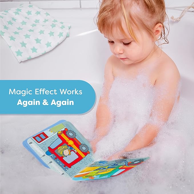 HABA Magic Color Changing Bath Book: Fire Brigade, Bath Toys for Toddlers, Water Toys for Toddlers 18-36 Months & Water Table Accessories