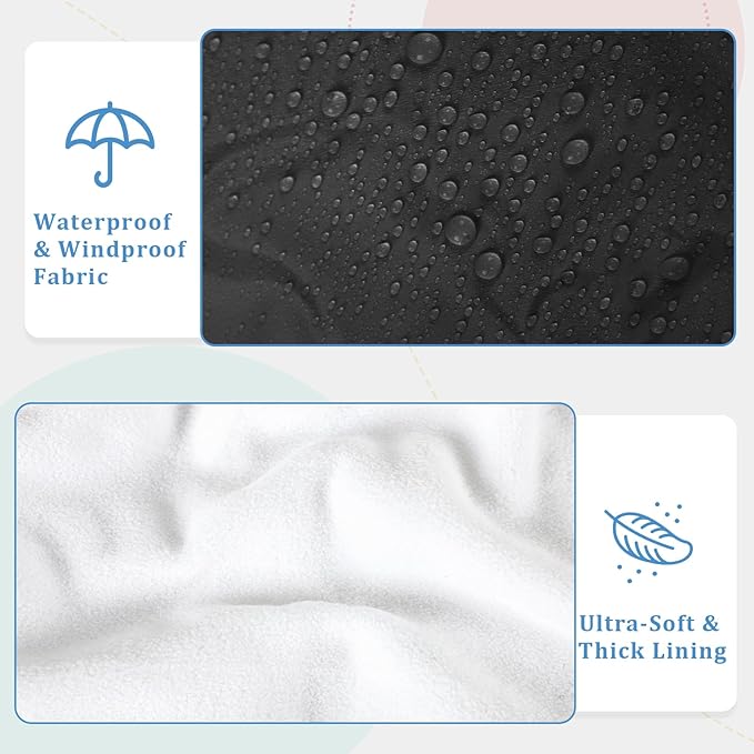 Car Seat Cover Baby Winter, Waterproof Carseat Covers Newborn Boy, Windproof Infant Car Seat Cover Warm & Breathable Use Universal Black