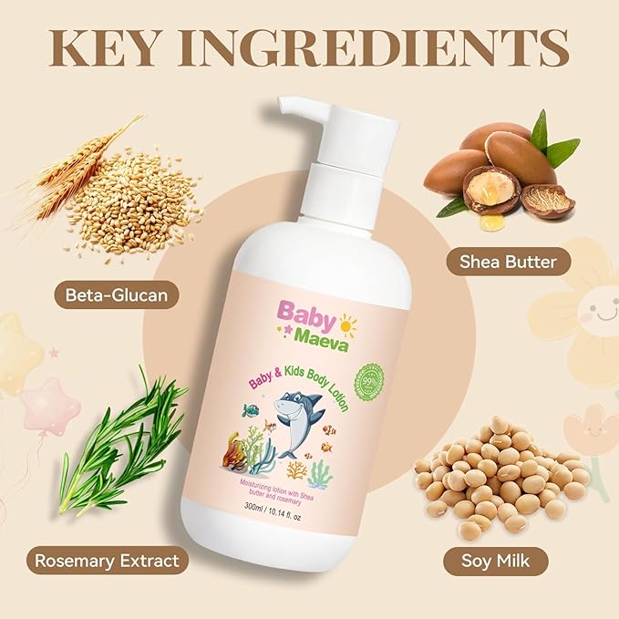 Face and Body Organic Lotion for Babies, Toddlers and Kids of all Ages – Gentle Moisturizer with Shea Butter & Glycerin | Hypoallergenic & Non-Toxic Formula, Dermatologically Tested