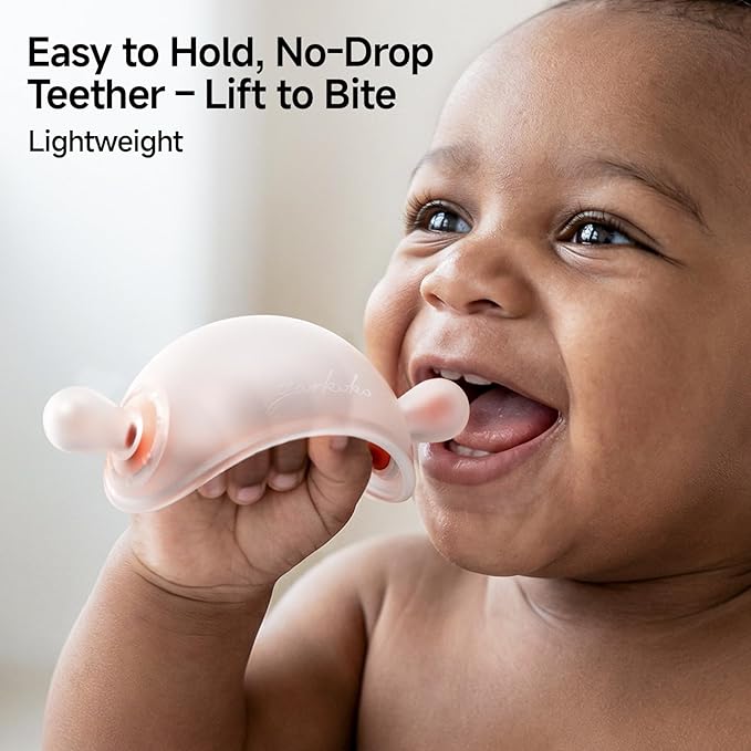 Garkoko Baby Teething Toys for Teething Relief, Silicone No-Drop Baby Teether Toys for 3-6 & 6-18 Months, BPA-Free Infant Chew Toy