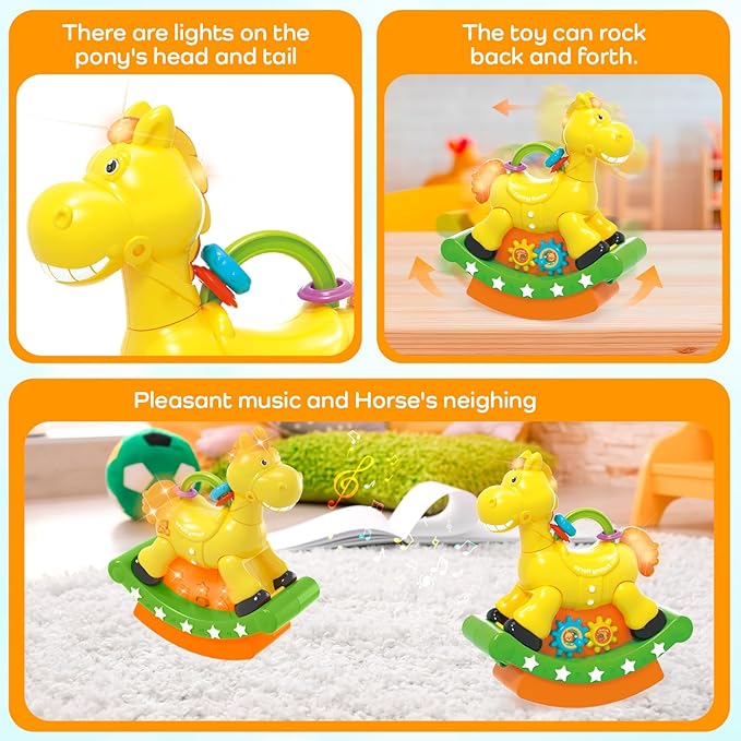 Baby Crawling Walking Toys for Toddlers with Adorable Shape, Musical Car Crawling Developmental Toys with Sounds and Lights, Ideal Gifts for Babies