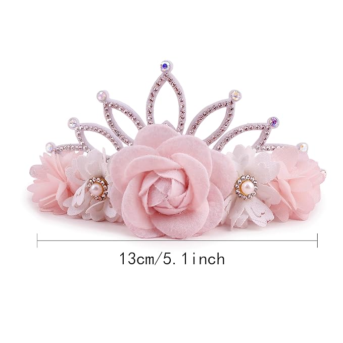 Flower Headband for Baby Girl Elastic Baby Floral Headbands Crown Hairbands Hair Accessories for Kids (090, stretchy size)