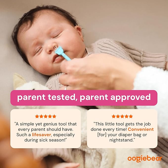 oogiebear: Baby Nose Cleaner & Ear Wax Removal Tool - Safe Booger & Earwax Removal for Newborns, Infants, Toddlers - Dual-Ended - Essential Baby Stuff, Diaper Bag Must-Have, with CASE