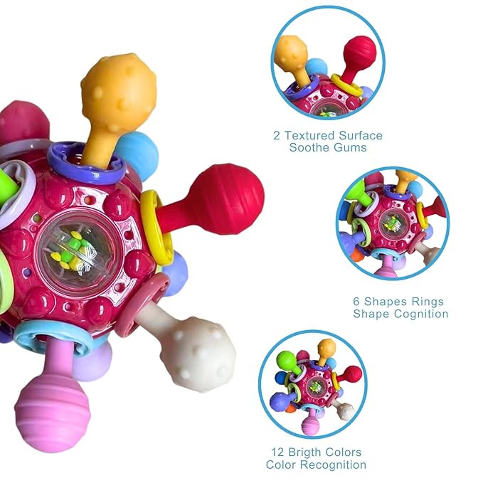 Baby Montessori Sensory Toys for 0-6 6-12 Months, Baby Teether Teething Toys for Babies 0 3 6 9 12 18 Months, Newborn Infant Learning Developmental Toys Gifts for 1 2 Year Old Boys Girls
