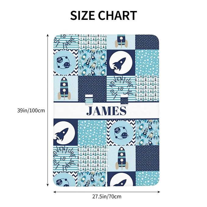 Personalized Minky Car Seat Canopy for Girl Boy, Custom Name Stroller Car Seat Covers Cover for Infant Newborn Shower Gift, Nursing Opening Carseat Cover for Breastfeeding, Rocket