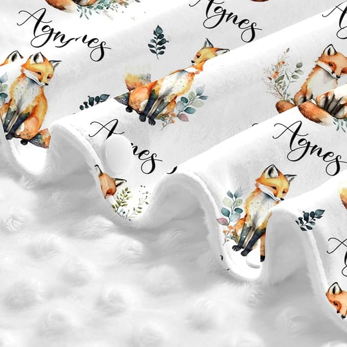 Personalized Winter Carseat Cover for Baby Custom Name Car Seat Canopy for Newborn Baby Boys Girls 2 in 1 Mom Nursing Breastfeeding Covers Fox Minky Baby Carrier Stroller Covers
