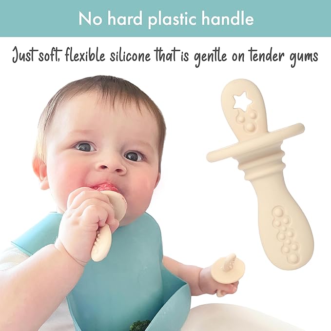 PrimaStella Silicone Petite Pops - Baby Popsicle Mold - BPA Free - Dishwasher Safe - 4 Months+ (Oat Teether Pops)