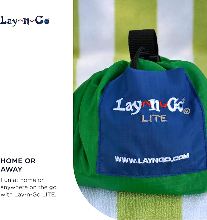 Lay-n-Go Layflat Portable Drawstring Cinch Storage Toy & Mini Figures Organizer & Play Mat, Mesh Pockets, Home & Travel, Kids & Toddlers Playdates, 2 Straps for Backpack, Durable, Machine Washable