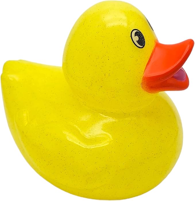 Large 6" Tall Glitter Rubber Duckies ( Ducks) Collectable Colorful Ducks Great for Dash Display and Bath Play (3 Pack)
