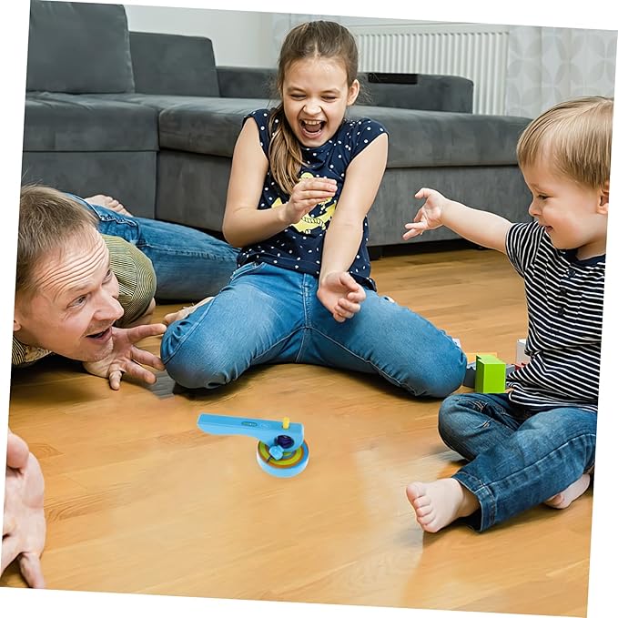 Kisangel 3-Pack Gyroscope Toys with Handle and Pull String Wire Educational Wooden Spinning Tops for Kids Toddlers Portable and Lightweight for Indoor and Outdoor Play