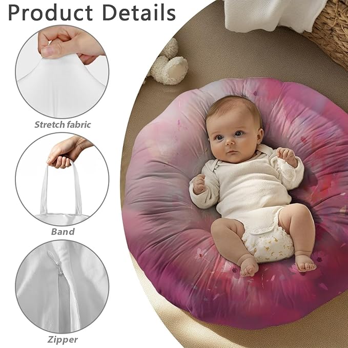 Newborn Lounger Cover, Comfortable Newborn Lounger Cover Removable Baby Lounger Cover Soft Portable Infant Lounger Slipover Breathable Nest Pillow Cover for Boys Girls Sloth